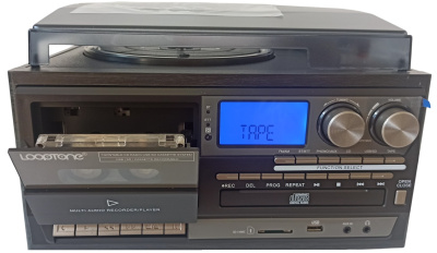 Виниловый проигрыватель LoopTone ДИСКО, Bt / CD / кассета / FM / АМ / USB, TR-18CD-BB