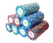 Фишки для покера Monte Carlo номинал 5, 10, 25, 50 и 100 (25 шт.)