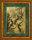 Картина на сусальном золоте «Ящерицы»