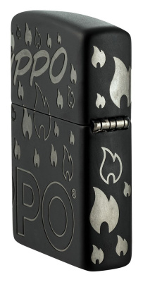 Зажигалка ZIPPO Classic с покрытием  , латунь/сталь, черная, матовая, 38x13x57 мм