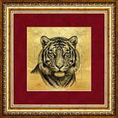 Картина на сусальном золоте «Амурский тигр»