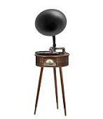 Винтажный граммофон "Прованс" на ножках с пультом, FM/BT/USB/CD, металлическая труба