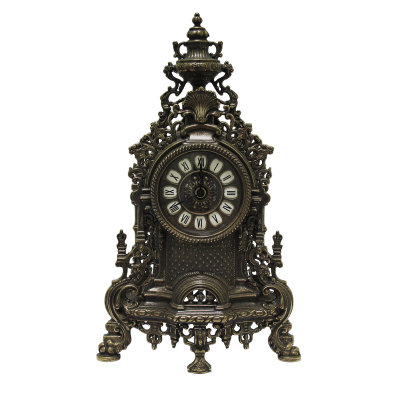 Часы каминные и 2 канделябра на 5 свечей "Барокко", антик