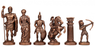Шахматный набор "Античные войны" (44х44 см), доска коричневая