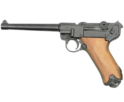 Макет. Пистолет Luger Parabellum P08 ("Люгер P08 Парабеллум"), морской (Германия, 1898 г.), накладки на рукояти из дерева, арт.1144
