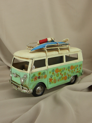 Ретро-автобус Фольксваген Т1,  'Flower Power', зеленый
