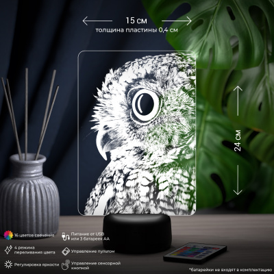 3D ночник Сова ночной страж