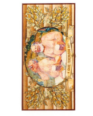 Нарды в деревянной коробке "В бане генералов нет", большие Нарды в деревянной коробке "В бане генералов нет", большие