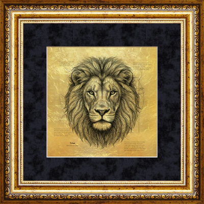 Картина на сусальном золоте «Лев» Картина на сусальном золоте «Лев»