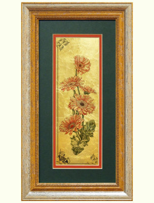 Картина на сусальном золоте «Гербера»