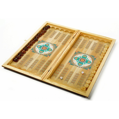 Нарды в деревянной коробке "Ястреб", большие