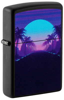 Зажигалка ZIPPO Sunset Black с покрытием Black Light, латунь/сталь, чёрная, матовая, 38x13x57 мм