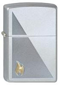 Зажигалка ZIPPO Zippo Flame, с покрытием Satin Chrome™, латунь/сталь, серебристая, 38x13x57 мм