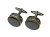 Запонки Cufflinks Inc. Круглые шайба с агатом, черный металлик, CF65