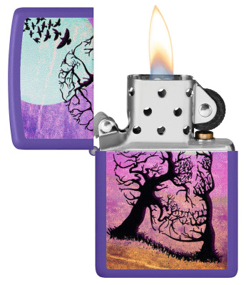 Зажигалка ZIPPO Skull Tree с покрытием Purple Matte, латунь/сталь, фиолетовая 38x13x57 мм Зажигалка ZIPPO Skull Tree с покрытием Purple Matte, латунь/сталь, фиолетовая 38x13x57 мм