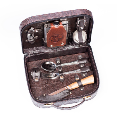 Набор дорожный "Тунгус" в сумке-кейсе из искусственной кожи (4 персоны), арт.250ИИ4