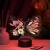 3D ночник Цветочная бабочка