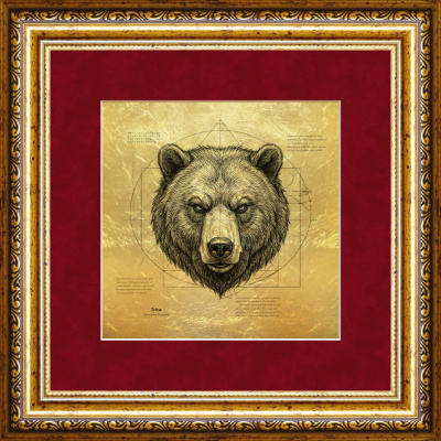 Картина на сусальном золоте «Медведь» Картина на сусальном золоте «Медведь»