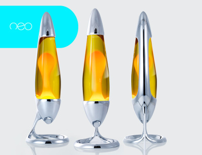 Лава-лампа Mathmos Neo Оранжевая/Желтая Silver (Воск)