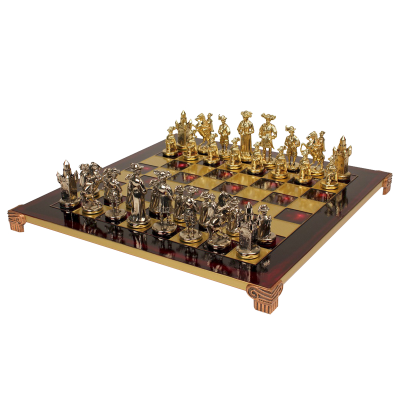 Шахматный набор "Рыцари Средневековья" (44х44 см), доска красная