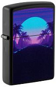 Зажигалка ZIPPO Sunset Black с покрытием Black Light, латунь/сталь, чёрная, матовая, 38x13x57 мм