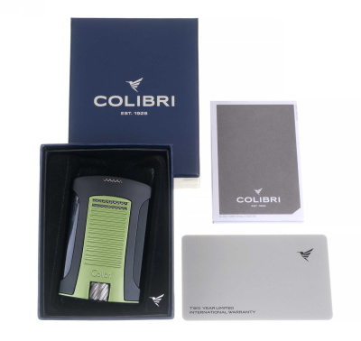Зажигалка сигарная Colibri Daytona, черно-зеленая