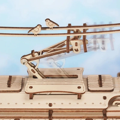 Механический деревянный конструктор Городской трамвай Robotime Classic City Tram Механический деревянный конструктор Городской трамвай Robotime Classic City Tram