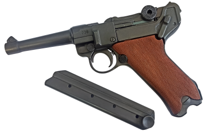 Макет. Пистолет Luger Parabellum P08 ("Люгер P08 Парабеллум") (Германия, 1898 г.), накладки на рукояти из дерева, арт.1143-M