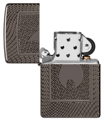 Зажигалка ZIPPO Armor® с покрытием Black Ice®, латунь/сталь, чёрная, 29x10x60 мм