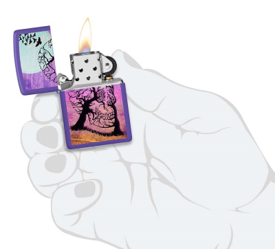 Зажигалка ZIPPO Skull Tree с покрытием Purple Matte, латунь/сталь, фиолетовая 38x13x57 мм Зажигалка ZIPPO Skull Tree с покрытием Purple Matte, латунь/сталь, фиолетовая 38x13x57 мм