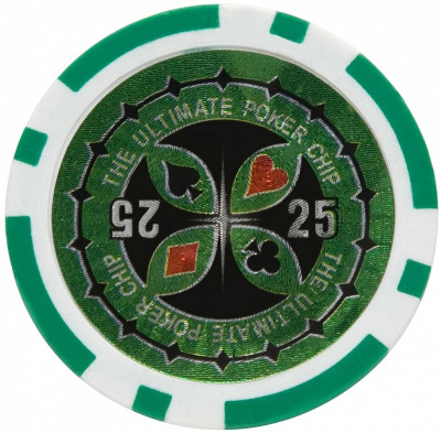 Покерный набор ULTIMATE на 200 фишек 11,5г с номиналом в алюминиевом кейсе, pku200