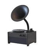 Виниловый проигрыватель "Ton Audio" с черной металлической трубой, FM/BT/USB Виниловый проигрыватель "Ton Audio" с черной металлической трубой, FM/BT/USB