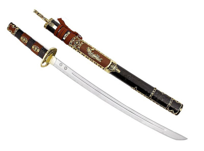 Вакидзаси, короткий японский меч "Минамото" с когаи и козукой