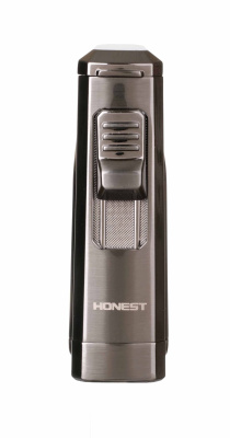 Зажигалка сигарная Honest, тройное пламя, с пробойником, черная