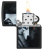 Зажигалка ZIPPO Two Wolves с покрытием Black Matte, латунь/сталь, черная, 38x13x57 мм (без бензина)