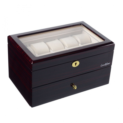 Шкатулка для хранения 16 часов со стеклом Luxewood, венге LW804-16-5