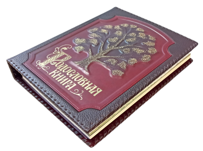 Родословная книга "Изысканная" с золоченым древом в оплетке, кожа