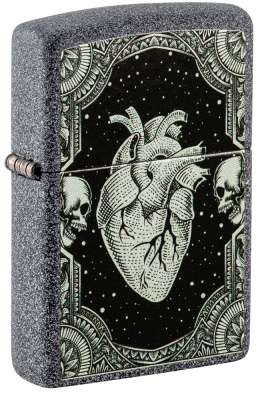 Зажигалка ZIPPO Heart Design с покрытием Iron Stone, латунь/сталь, серая, 38x13x57 мм Зажигалка ZIPPO Heart Design с покрытием Iron Stone, латунь/сталь, серая, 38x13x57 мм
