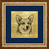 Картина на сусальном золоте «Корги»