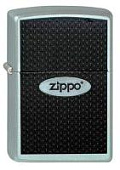 Зажигалка ZIPPO "Zippo Oval", с покрытием Satin Chrome™, латунь/сталь, серебристая, 38x13x57 мм