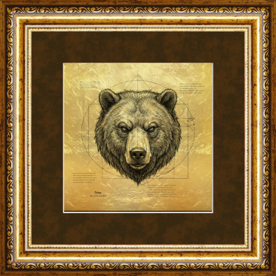 Картина на сусальном золоте «Медведь» Картина на сусальном золоте «Медведь»
