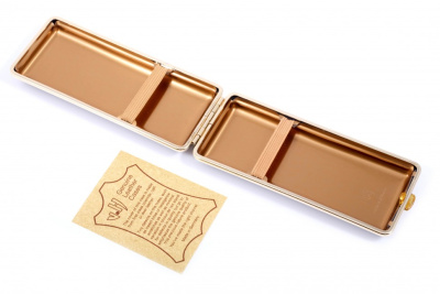 Портсигар Stoll на 8-14 сигарет, натуральная кожа, коричневая змея ,C13-5