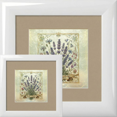 Картина на белом сусальном золоте "Лаванда"