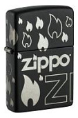Зажигалка ZIPPO Classic с покрытием  , латунь/сталь, черная, матовая, 38x13x57 мм