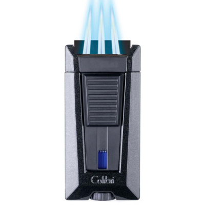 Зажигалка сигарная Colibri Stealth (тройное пламя), черный металлик, LI900T1