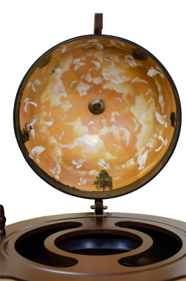 Глобус-бар напольный со столиком d42см, RG42004E (современная карта мира на английском языке)