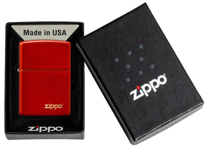 Зажигалка ZIPPO Classic с покрытием Metallic Red, латунь/сталь, красная, матовая, 38x13x57 мм Зажигалка ZIPPO Classic с покрытием Metallic Red, латунь/сталь, красная, матовая, 38x13x57 мм