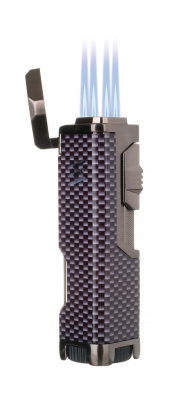 Зажигалка сигарная Honest, четверное пламя, карбон