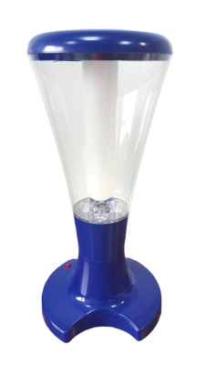 Диспенсер для напитков Пивная Башня "Светильник", с подсветкой, 3л, колба для льда, синий