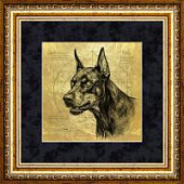 Картина на сусальном золоте «Доберман»